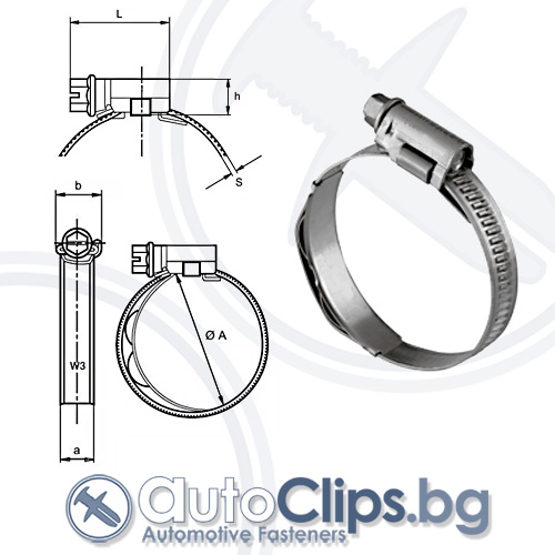 Скоба маркуч с болт Ø 25-40 mm Скоба маркуч с болт Ø 25-40 mm