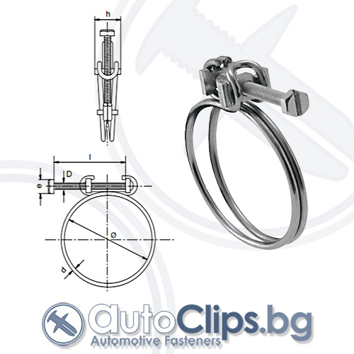 Скоба маркуч телена болт Ø 41-46 mm Скоба маркуч телена болт Ø 41-46 mm